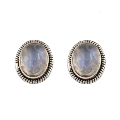 Moonstone Silver Stud Earring