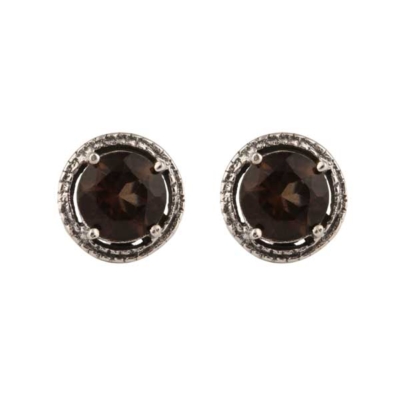 Smoky Silver Stud Earring