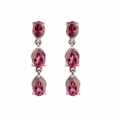 Pink Topaz Stud Earring