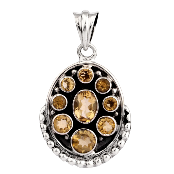 Citrine Silver Pendant