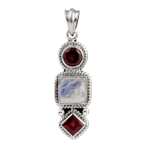 Moonstone & Garnet Pendant