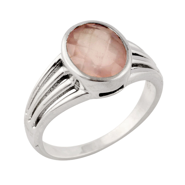 Rose Quartz Oval Ring