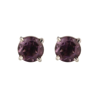 Amethyst Silver Stud Earring