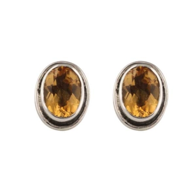 Citrine Silver Stud Earring