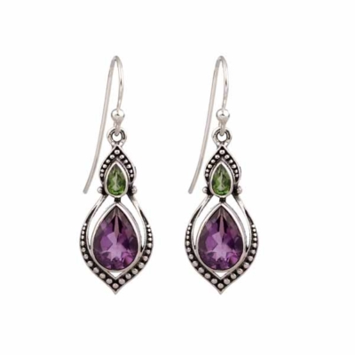 Amethyst Topaz Silver Earring