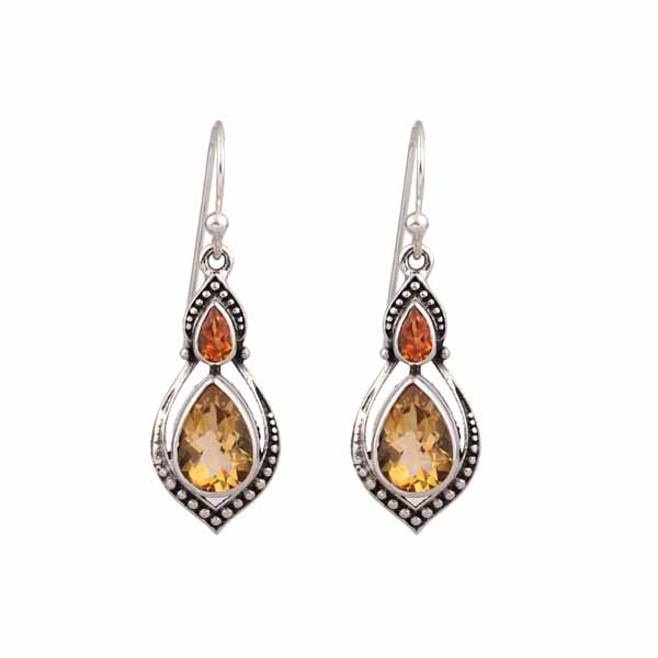 Citrine Topaz Silver Earring