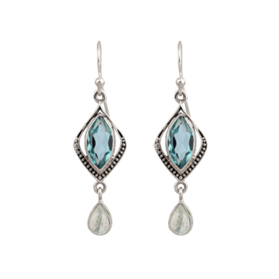 Aqua Quartz, Rainbow Earring