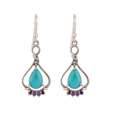 Turquoise, Topaz Earring