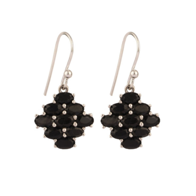 Black Onyx Silver Earring