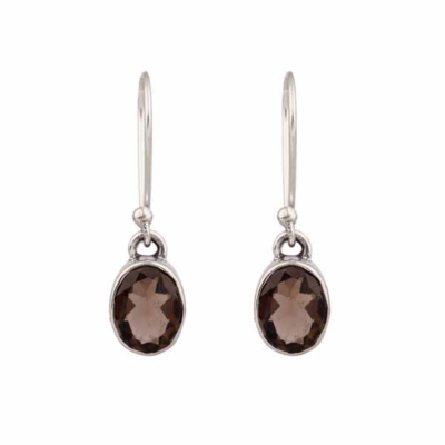 Smoky Quartz Silver Earring