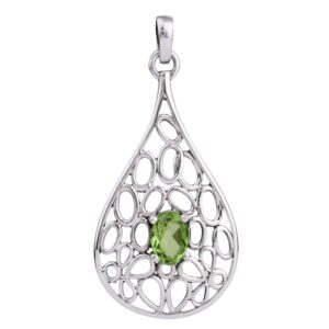 925 Silver Peridot Pendant Jewelry