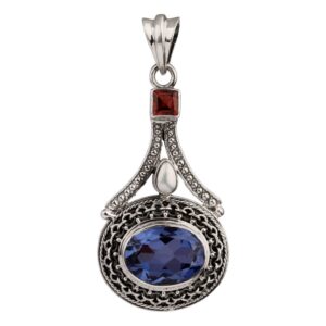 925 Silver Multi Gemstone Pendant