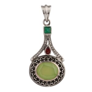 925 Silver Multi Gemstone Pendant