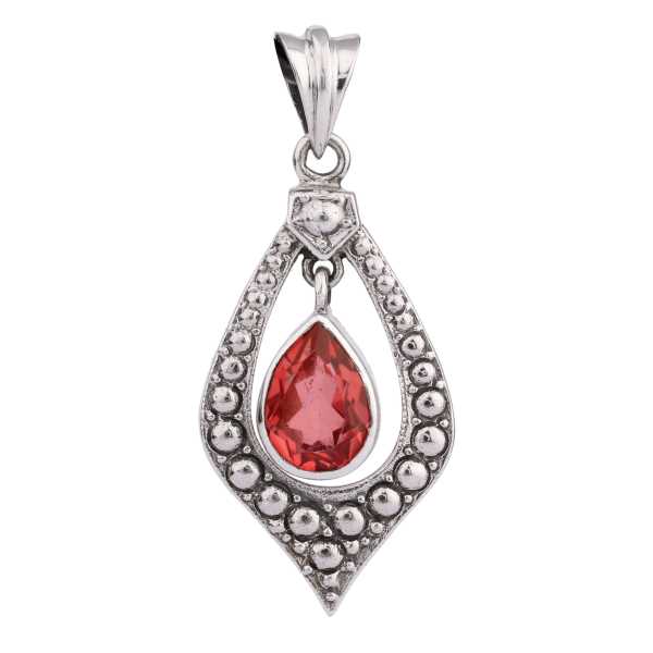 Cherry Quartz Silver Pendant