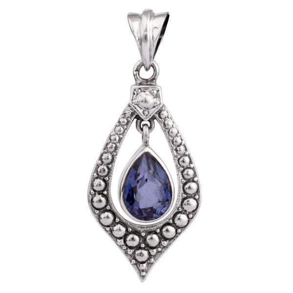 Blue Quartz Silver Pendant