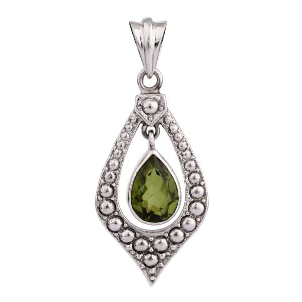 Olivine Quartz Silver Pendant