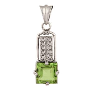 925 Silver Green Quartz Pendant