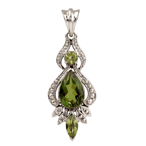 Green Quartz, Peridot Pendant