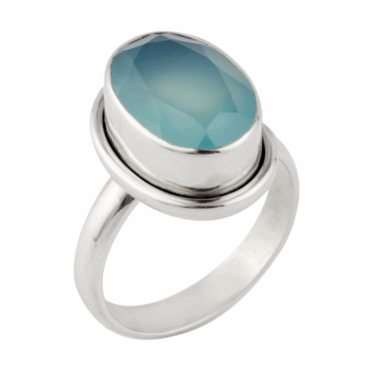 Chalcedony Silver Ring