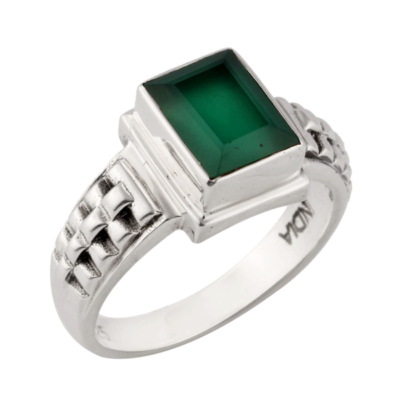 Green Onyx Silver Ring