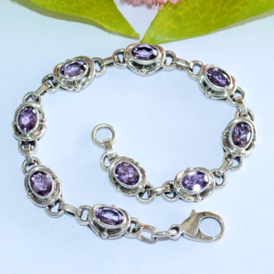 Amethyst 925 Silver Bracelet Jewelry