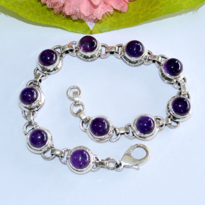 Amethyst 925 Silver Bracelet