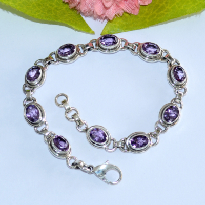 Amethyst 925 Silver Bracelet Jewelry