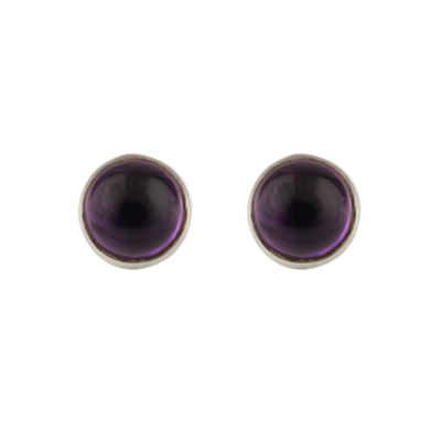 Amethyst Silver Stud Earring