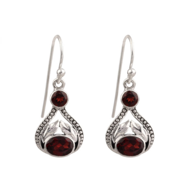 Garnet 925 Silver Earring