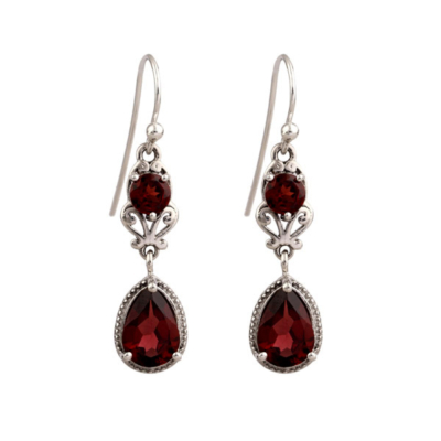 Garnet 925 Silver Earring