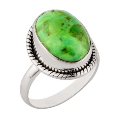 Green Turquoise Silver Ring