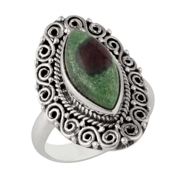 Ruby Zoisite Silver Ring