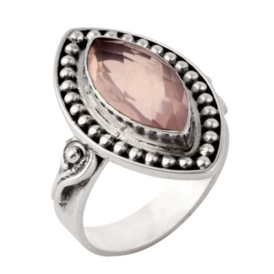 Rose Quartz Silver Ring