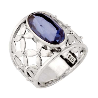 Blue Quartz Silver Ring